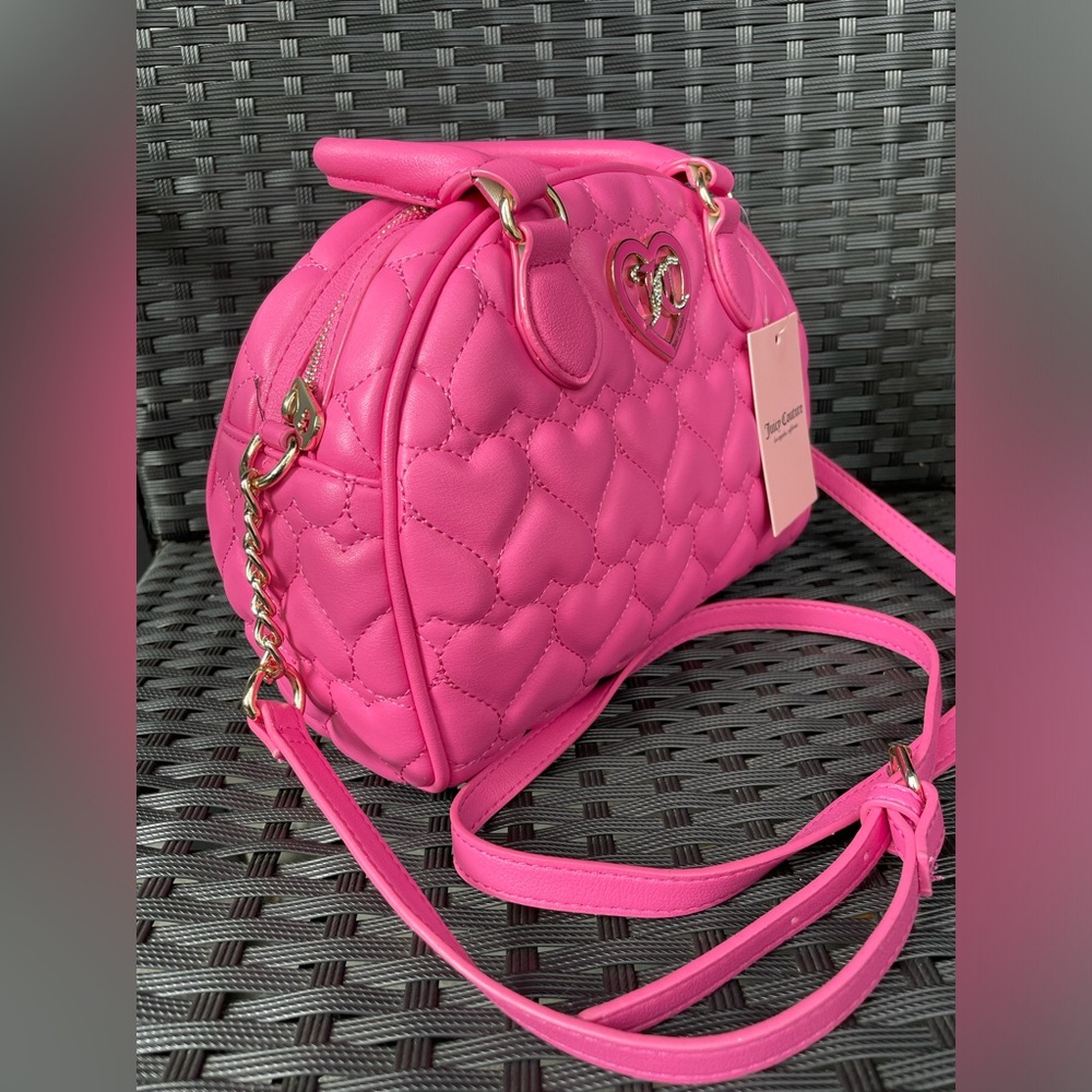 JUICY COUTURE BAG,Juicy Couture Vibrant Pink Heart Crossbody Bag - Picture 14 of 16